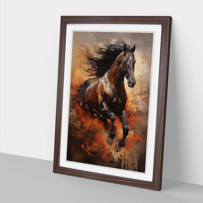 Horse Action Painting - Framed Print