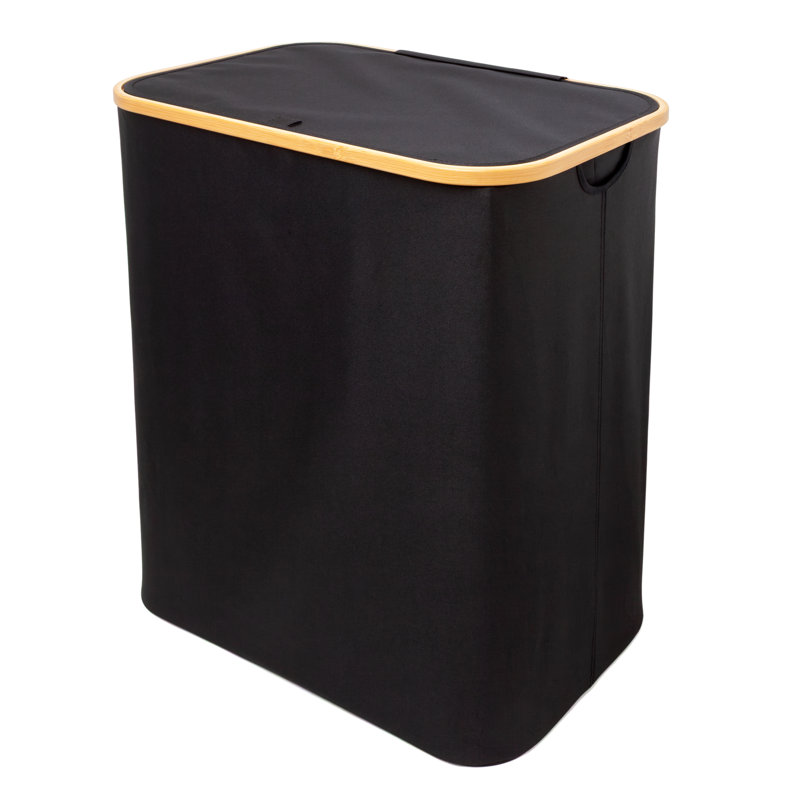 Panier à linge double avec sac amovible 130L Qualiazero, Noir, noir, noir, noir