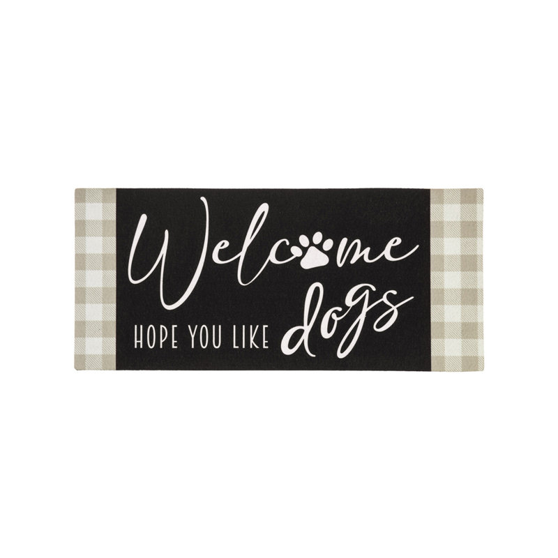 Tapis d'extérieur antidérapant 22 po x 10 po Welcome Dogs Sassafras