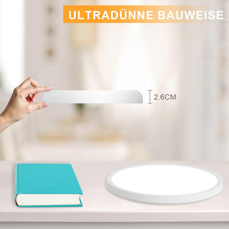 Ceiling lamp LED ceiling light bathroom - bathroom lamp flat 18W rhombus plate hallway lamp kitchen 3000K round kitchen lamp warm white bathroom lamp IP44 for hallway bathroom bedroom