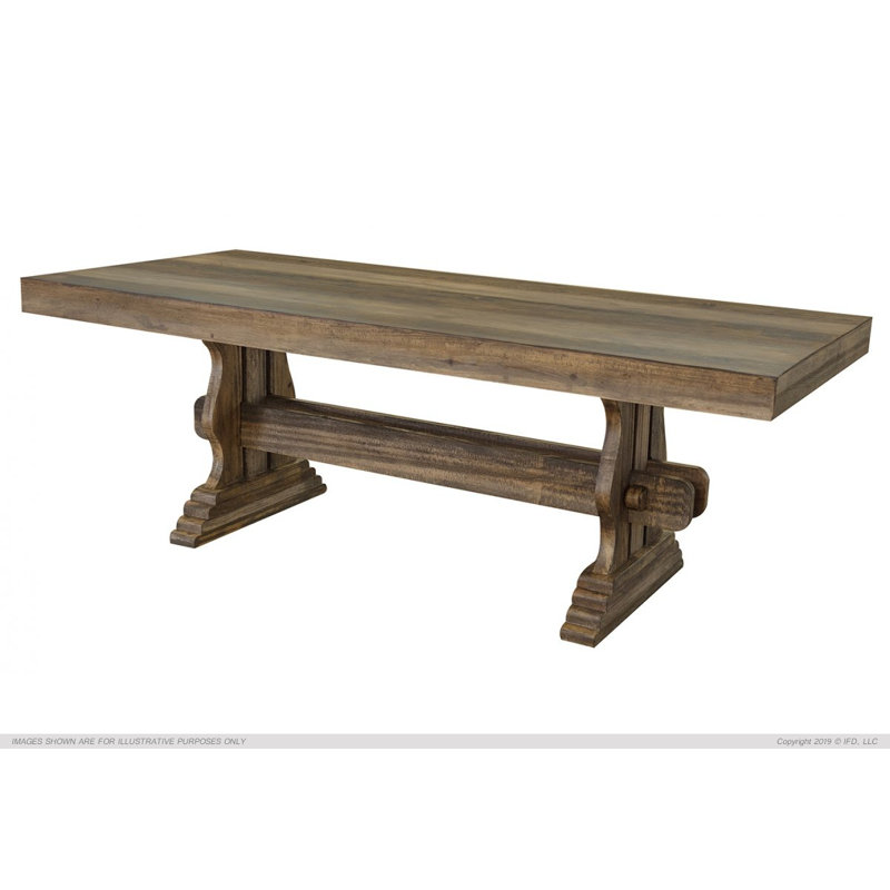 Clete Pine Solid Wood Dining Table, 31.75" H x 86.5" L x 39.5" W