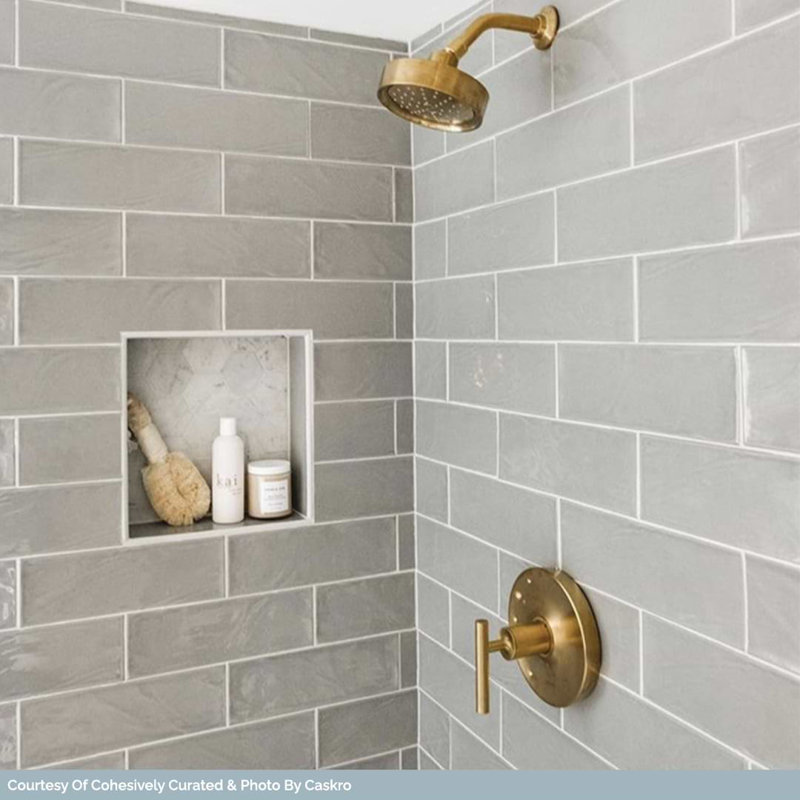 Santa Monica 4x12 Polished Ceramic Subway Tile, Gray