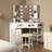 Chantle Vanity Modern Dressing Table, Featuring 11 Hollywood-style Bulbs And Three-color Light Sensor-1738658319