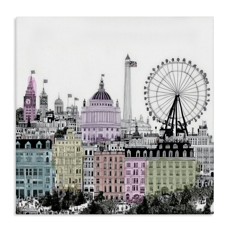 London London of the World, toile par Annabelle Hall, H 30 po x l 30 po