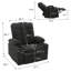 Fauteuil inclinable 37,1 W avec massage et chaleur, canapé inclinable simple surdimensionné en chenille avec porte-gobelets et rangement latéral pour la chambre à coucher du salon-130811406