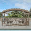 SUNJOY Bellucci Arched Pergola 10 x 14 ft. Light Grey Outdoor Cedar Framed Wood Pergolas with Weather-Resistant Canopy for Patio, Garden