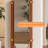 Mid-Century Brown Solid Wood Full-Length Mirror