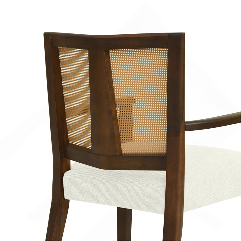 Ensemble de 2 chaises de salle à manger, Brun, Blanc