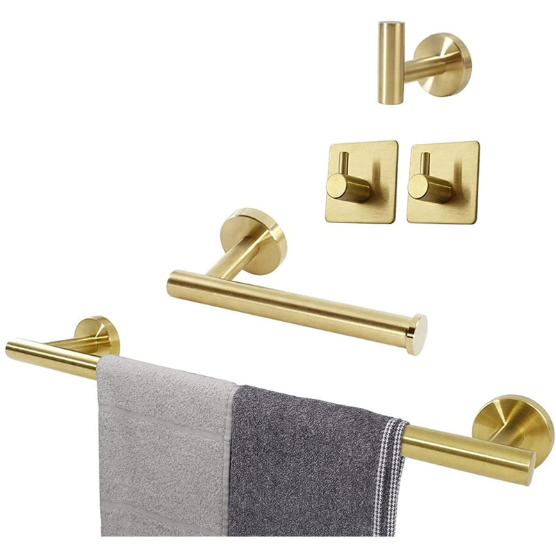 1 Wall Towel Rack, Gold
