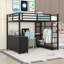 Lit mezzanine en métal avec tablettes, bureau et échelle-1386283476-1386283477