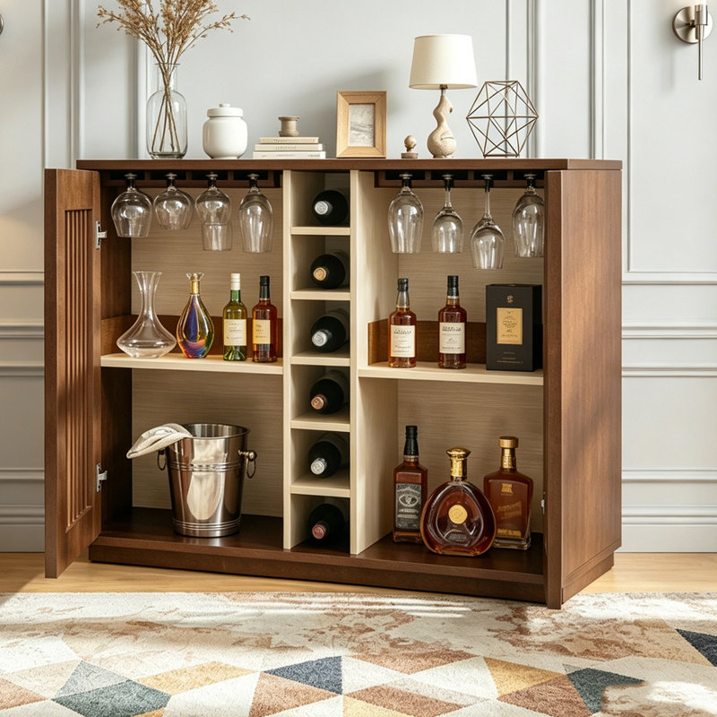 Armoire à boissons évidée Modern, Walnut