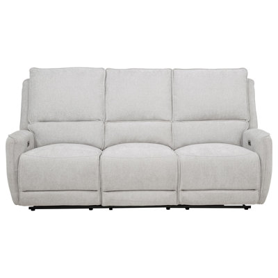 Helgeson Chenille Upholstered Power Reclining Sofa Dove Grey
