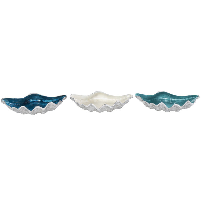 Bol décoratif en bois massif Aaronveer - ensemble de 3, H 2,30 po x l 10 po x P 7 po
