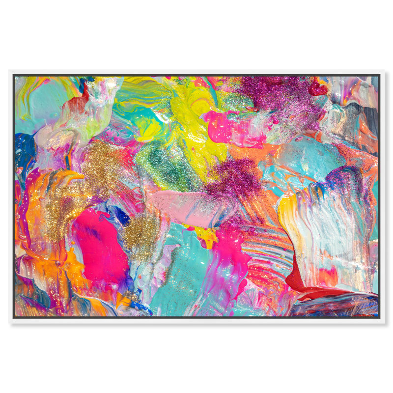 «Abstract Miami Beach Textures», impression sur toile, H 10 po x l 15 po, Cadre blanc