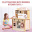 Solid Wood Play Kitchen & Accessories Set, Preschool Kitchen Set, Kids Kitchen Playset-1743022046