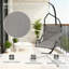 Balancelle suspendue, chaise hamac avec support et coussin de revêtement, avec structure en acier pour l'intérieur et l'extérieur