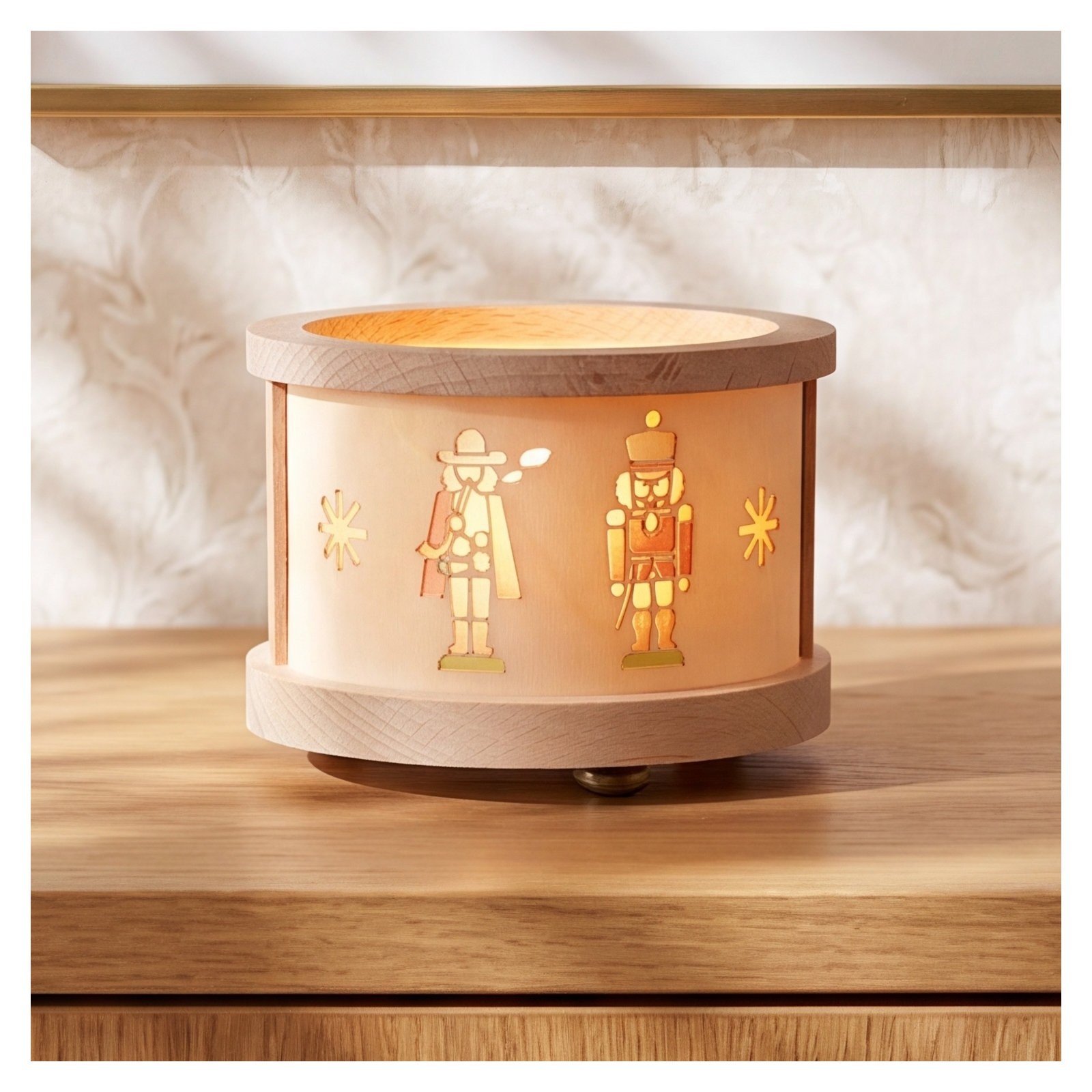  Luminary Nutcracker Smoke Each Natural Wood Luminary