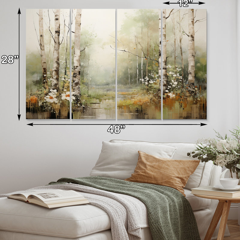 Greth - impression d'art mural paysages - 4 panneaux