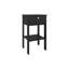 Table de chevet, 1 tiroir, 1 tablette, 4 pieds, wengé noir-1217691576