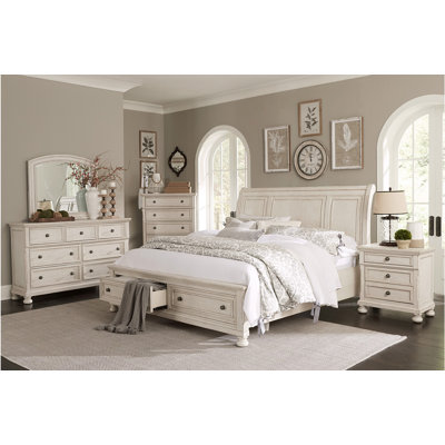 Aronoff Sleigh Bed Queen 3 Piece: Bed, 2 Nightstands -  Rosalind Wheeler, FD02F8E1ABAF49778B6F4D26D2878EC4