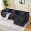 Canapé modulaire en forme de L 108 po en forme de nuage avec repose-pieds 4 places, siège profond en chenille de 108 po avec coussin pour salon, chambre à coucher et appartement-267629850