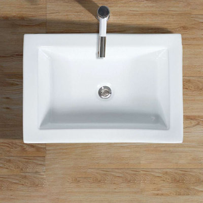 Fontana Vessel Sink and White Touchless Motion Sensor Faucet Combo