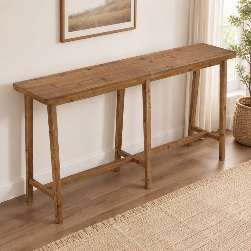 Table de bar 78,7 po en bois massif, table de pub rectangulaire à hauteur de comptoir pour la salle à manger et la cuisine