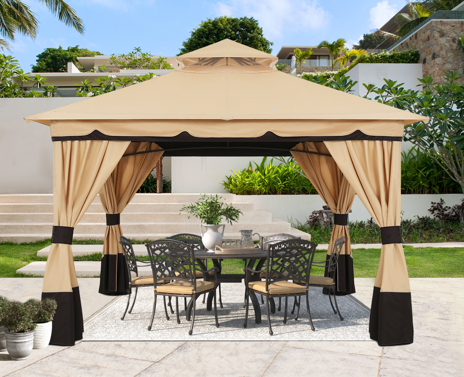 ABCCANOPY The Soft Roof Gazebos Steel Patio Gazebo & Reviews | Wayfair