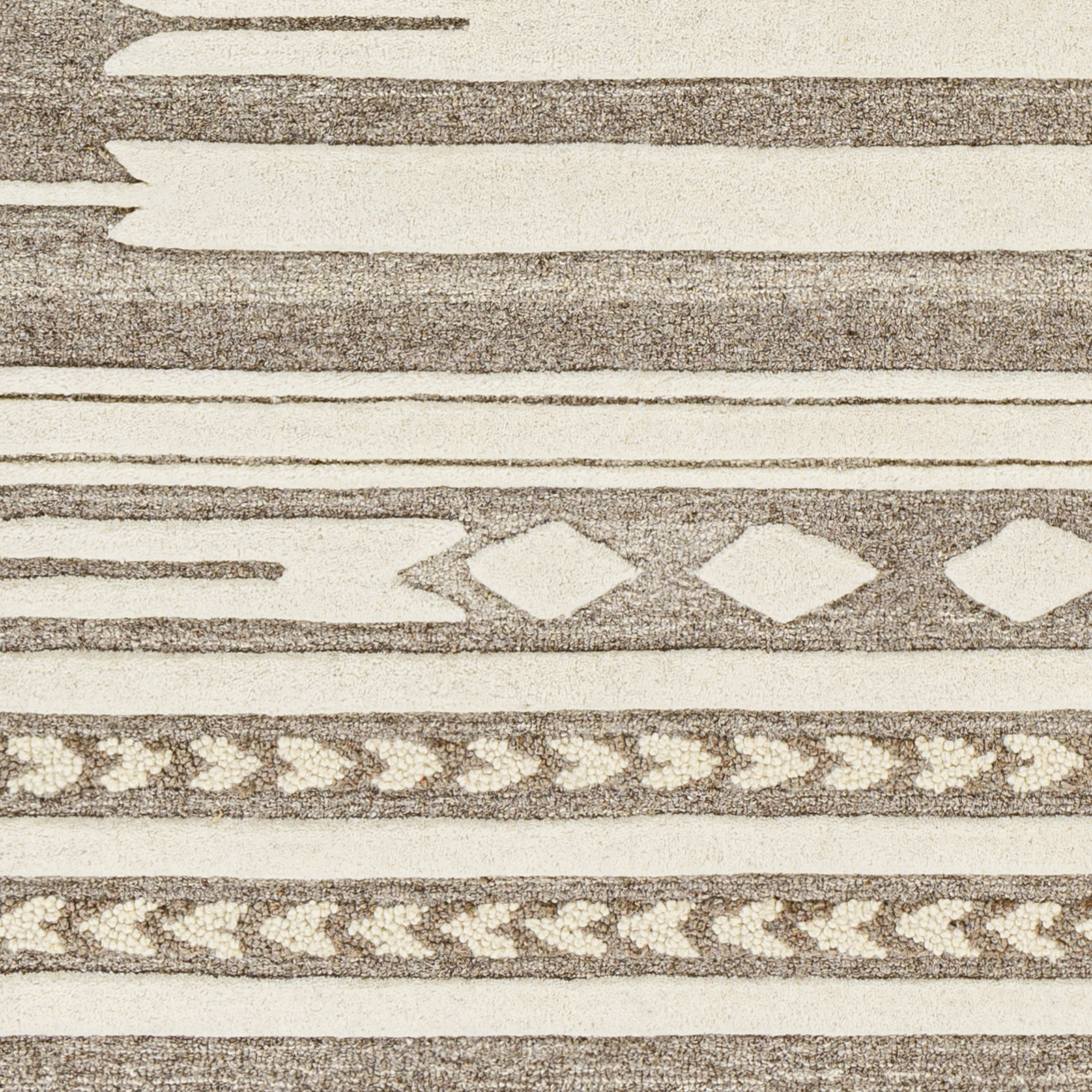 Lumia Hand-Woven Taupe Rug, Rectangle 2' x 3'