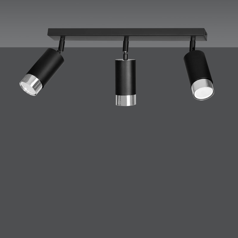 Cromwell 62cm 3 -Light Track Kit, Black, Chrome