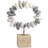 Cecel Metal Circular Stone Abstract Decorative Gray Sculpture with Brown Wooden Base-1156401400