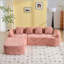 Canapé en L en forme de L - Éponge très élastique, accoudoirs courbés et 4 coussins décoratifs, polyvalent pour tout salon-121227083