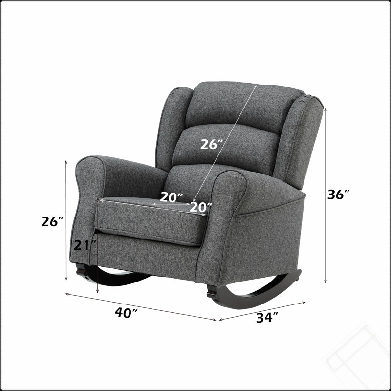 Chaise berçante Fabien en tissu gris