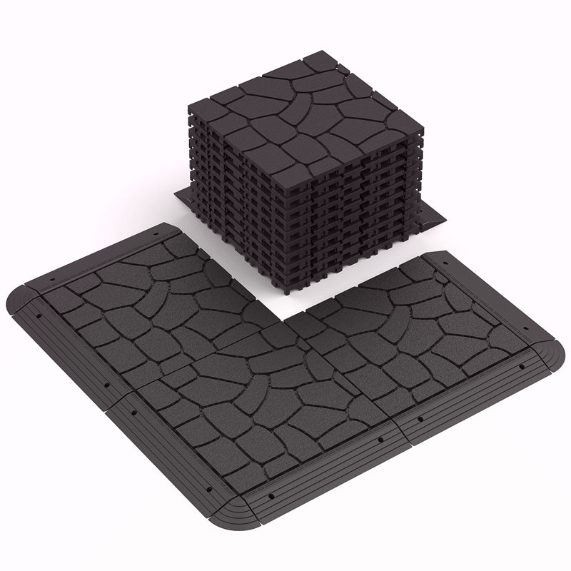 Nouvelle tuile de patio de 12 po à texture de pierre, tuiles de terrasse à emboîtement de module de bricolage, tuiles de cour faciles et rapides à installer pour le porche, le balcon de la piscine, la cour arrière, 44 pièces