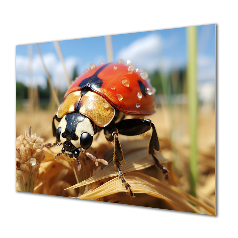 Curious Ladybug Meadows - Ladybugmetal Wall Art, 30" H x 40" W x 1.5" D
