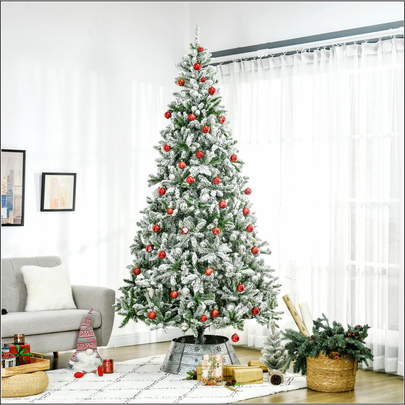 Arbre de Noël artificiel enneigé 9 pi avec branches réalistes, vert