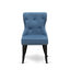 Cet ensemble de salle à manger moderne 7 pièces comprend une table de style Mid-Century et 6 chaises Parson en tissu de lin bleu avec dossier capitonné - Finition sable-719475442-724120402-724120403