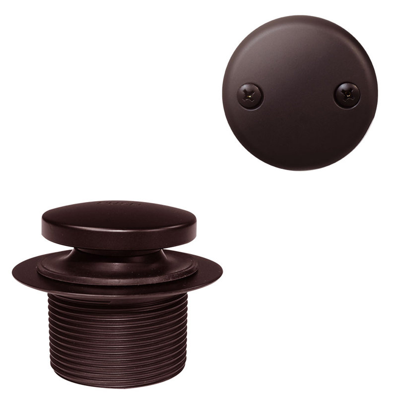 Ensemble de garniture de bonde de baignoire 1-1 / 2 "Tip-Toe avec trop-plein à deux trous, Bronze huilé