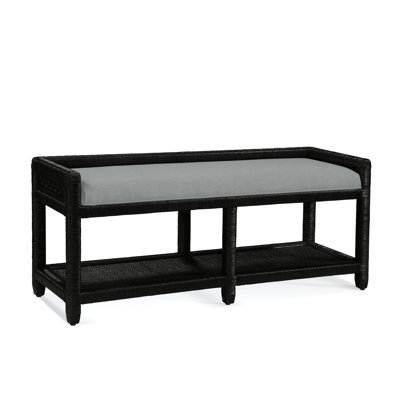 Glinda Wicker Shelves Storage Bench
