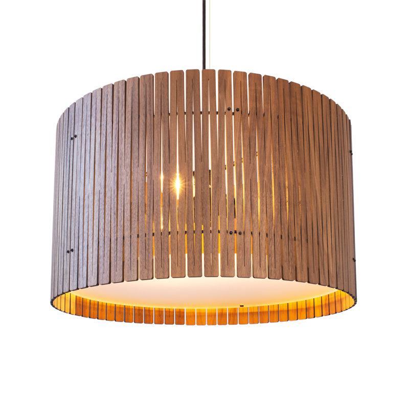 Kerflights D6 Drum Pendant Wood Black Walnut, Black Walnut