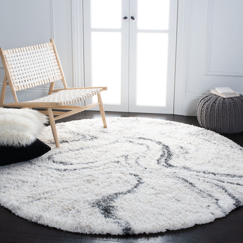 Tapis ivoire / gris Speight, Rond 3 pi, Ivory/Grey