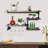 Industrial Wine Racks Wall Mounted Shelf Rack Bottle Holder With 4 Stem Glass Holder