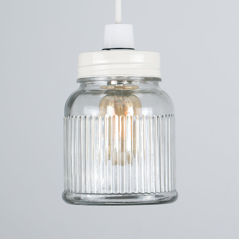 16 cm H Novelty Glass Pendant Shade ( Screw On ), Cream