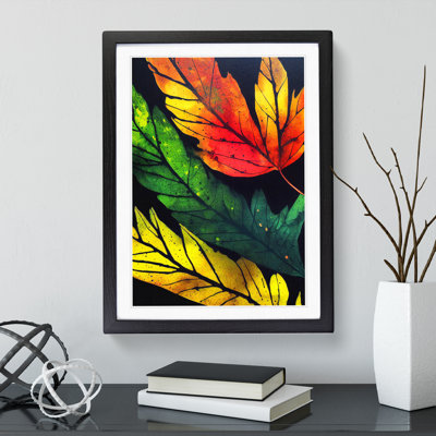 XV1022-4097X Splashed Leaves No.2 - Single Picture Frame Painting