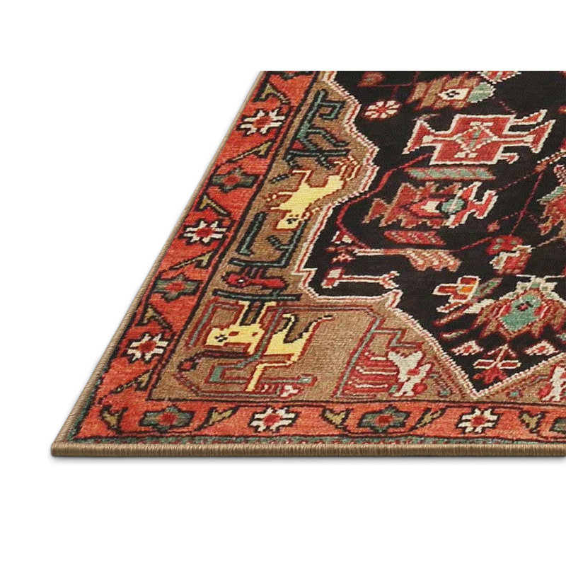Tapis noir Southwestern, Rectangle 8 pi x 12 pi
