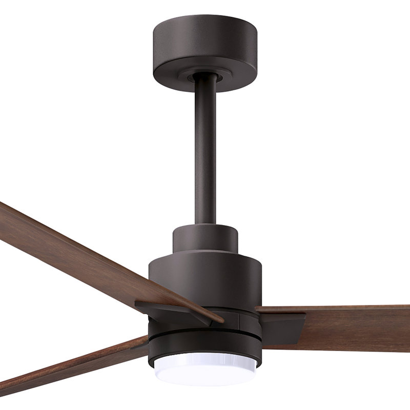 Alessandra - Three Blade Transitional Ceiling Fan -LED, Walnut, Textured Bronze, 56"