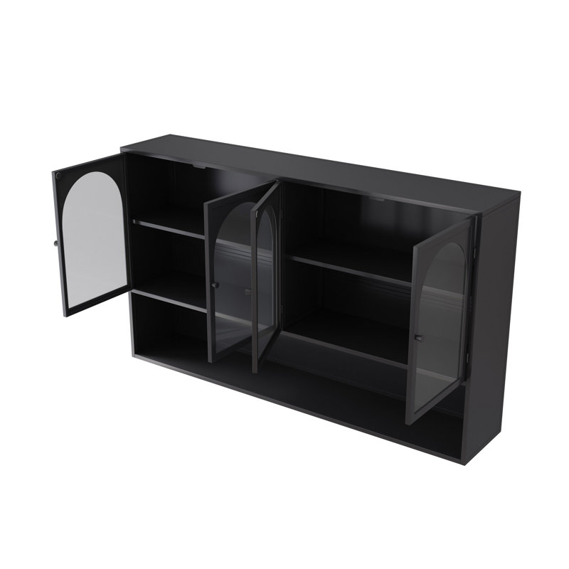 Modern Wall-Mounted Cabinet, Black