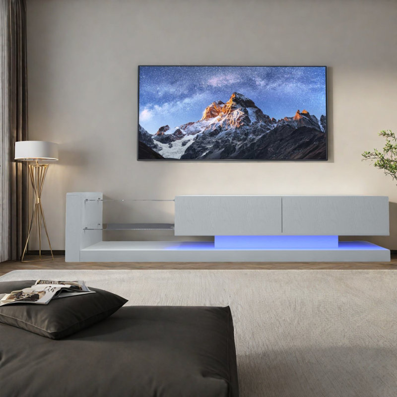 Meuble télé et meuble télé à DEL, rangement moderne en bois pour la maison
