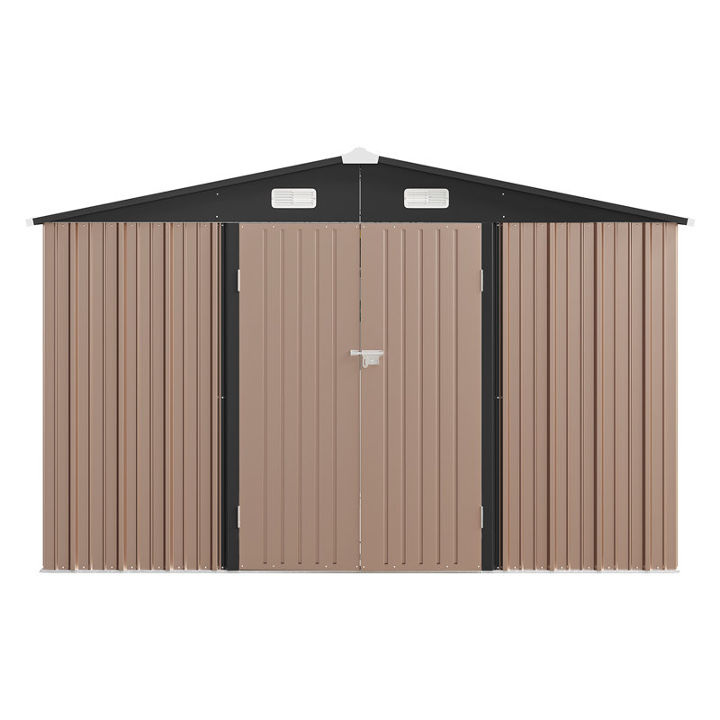 10 ft. W x 8 ft. D Metal Lean-to Storage Shed With Base
