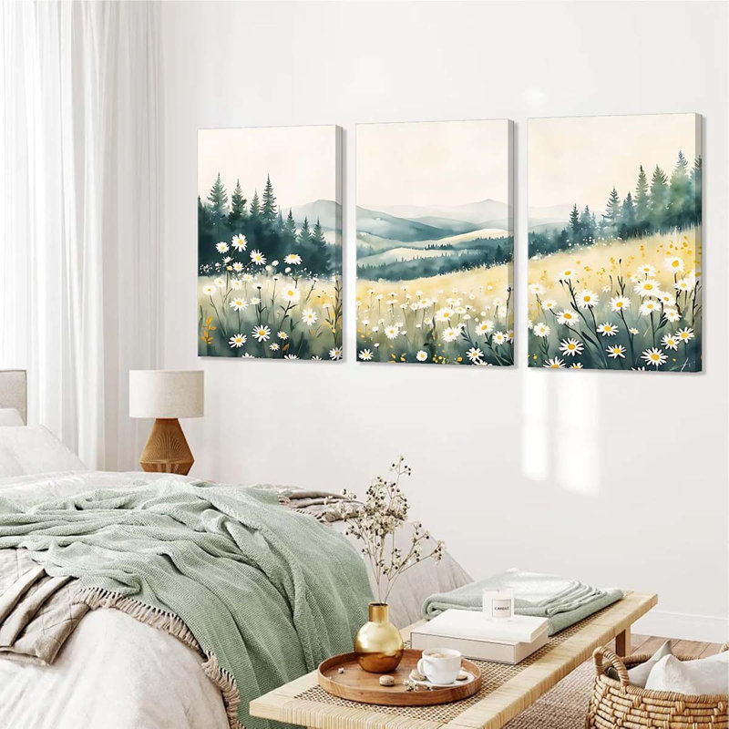 3 Piece Wrapped Canvas Print, 40 cm H x 90 cm W
